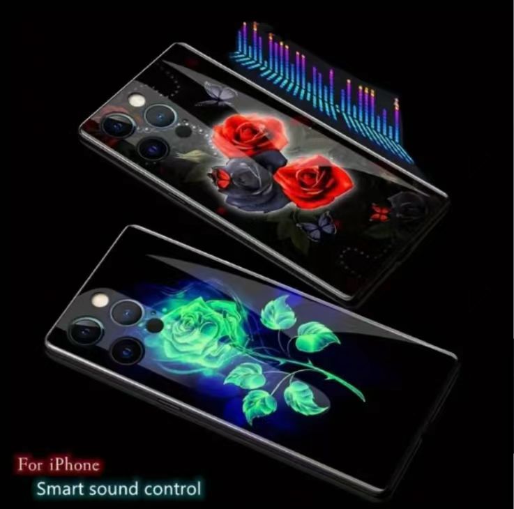 【B02】 1 color intelligent voice controlled call light emitting shell LED light phone case