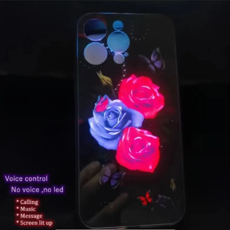 【B02】 1 color intelligent voice controlled call light emitting shell LED light phone case