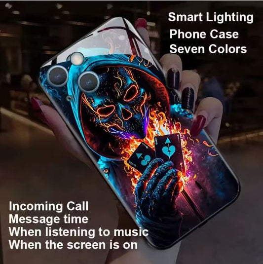 【B04】1 color intelligent voice controlled call light emitting shell LED light phone case