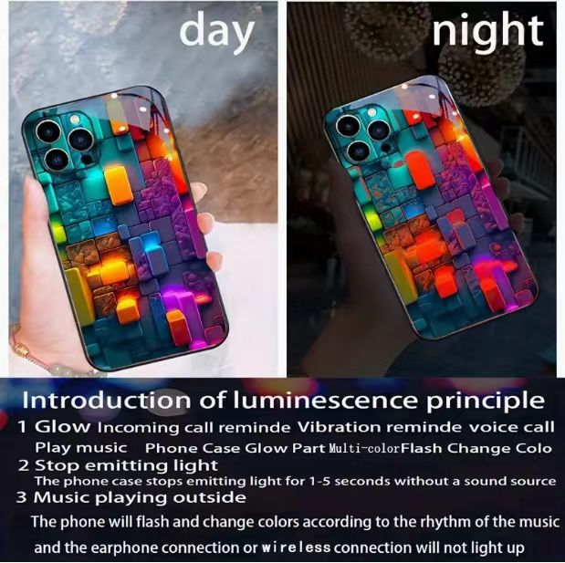 【B05】1 color intelligent voice controlled call light emitting shell LED light phone case